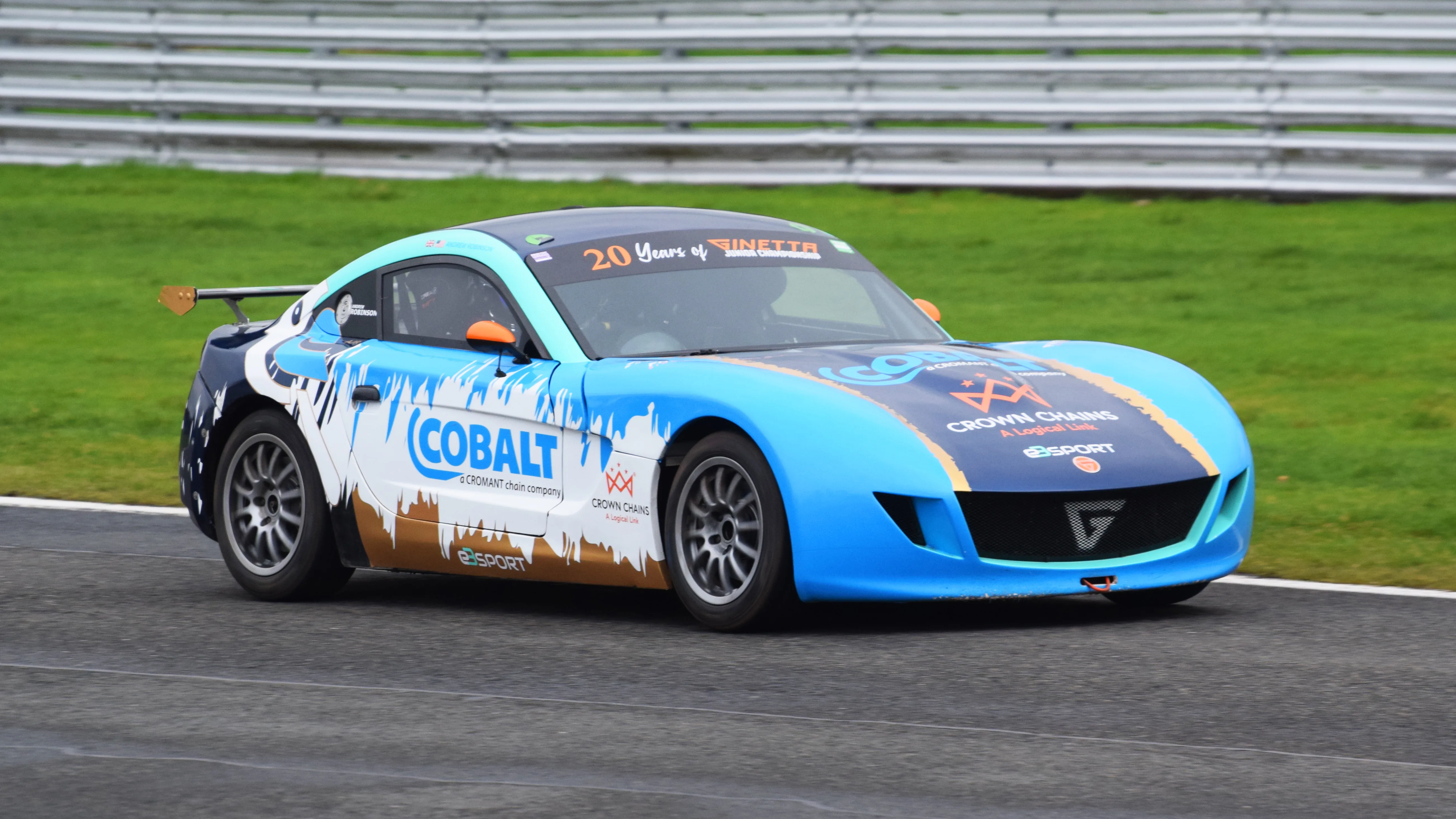 Andrew Robinson on track in Ginetta Juniors